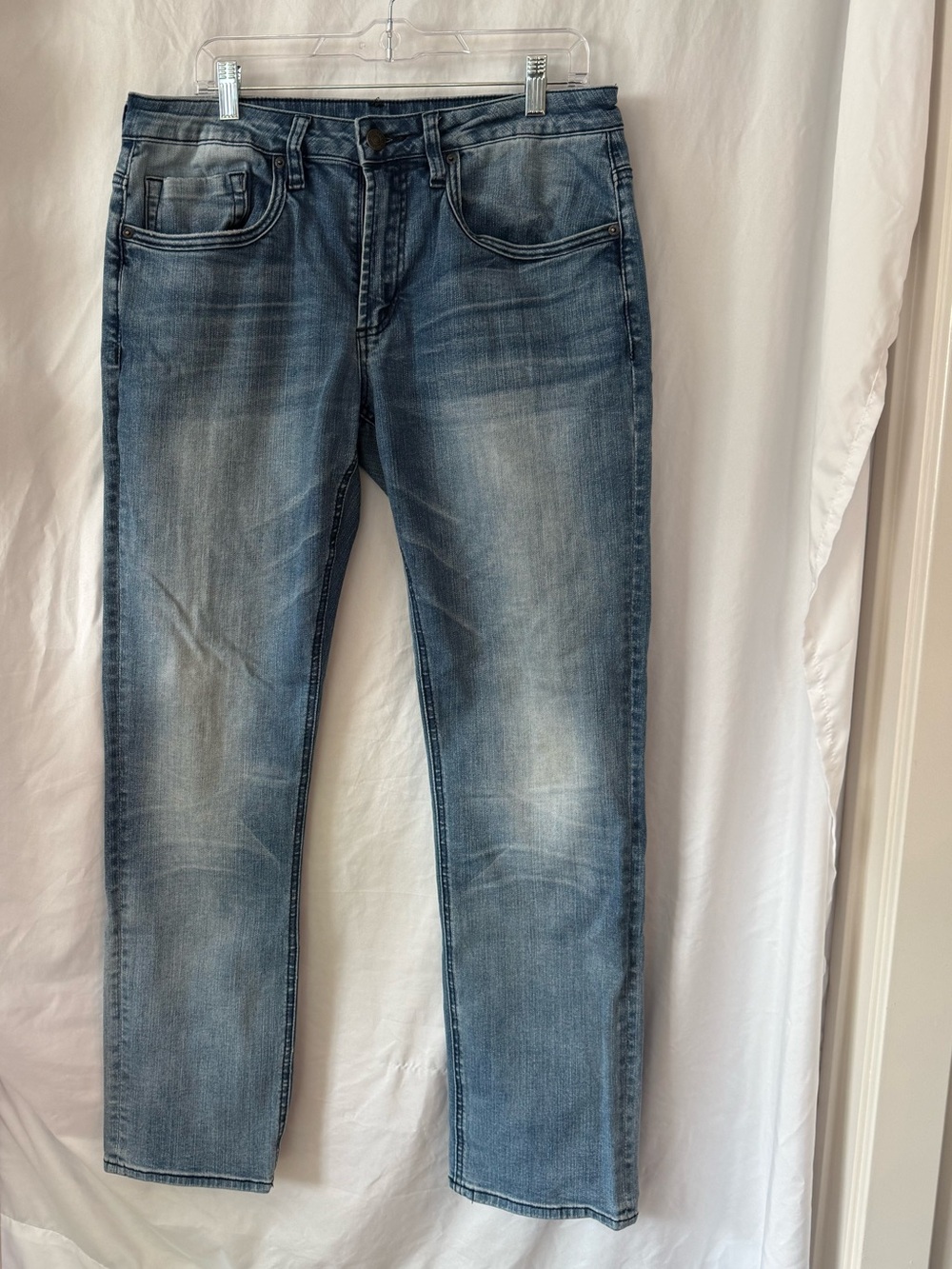 Buffalo David Bitton Faded Blue Straight Jeans